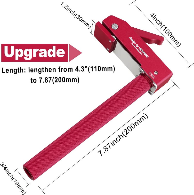 ViewReal Bench Dog Clamp,3/4"(19mm) Bench Dog Hole Clamp for Woodworking, Adjustable Quick-Lock Bench Clamps for Woodworking, Non-Marring Pads, Long Handle Holdfast for MFT Table (6-Piece Set) - Image 3